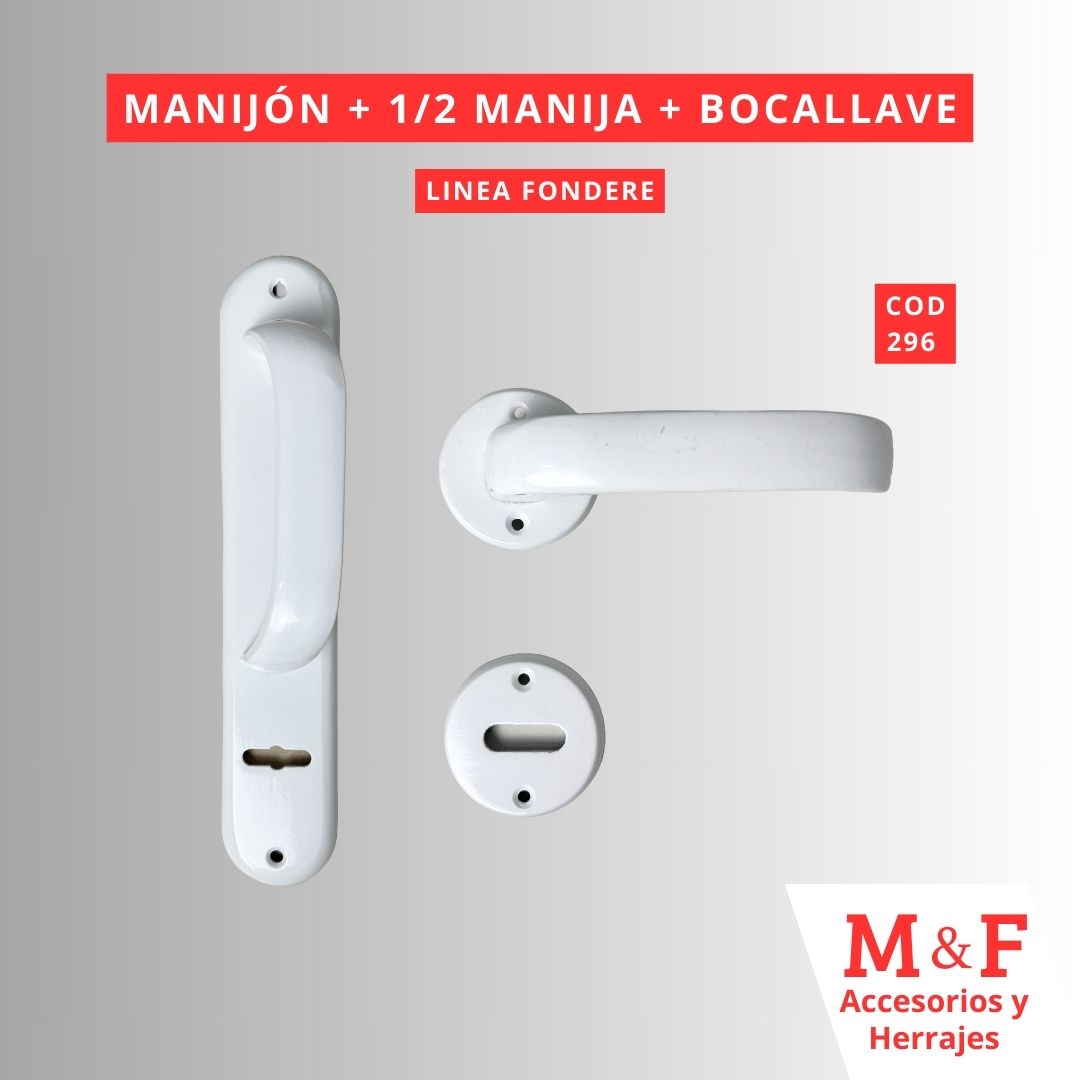 Manijon + 1/2 Manija + Bocallave Universal Blanca